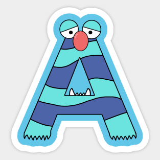 Initial A - Monster Letters Sticker